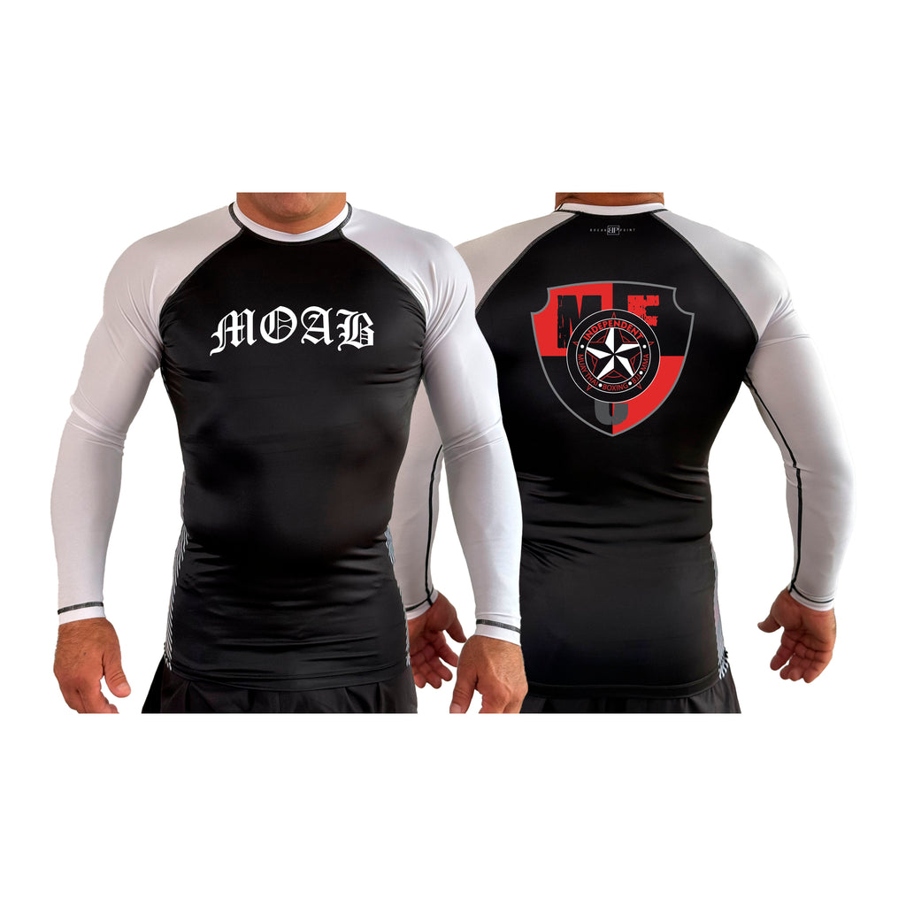 Independent MOAB All Black Ranked Long Sleeve Rash Guards #8201 A