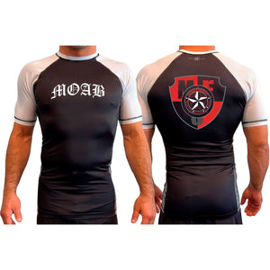 Independent MOAB All Black Ranked Short Sleeve Rash Guards #8201 A
