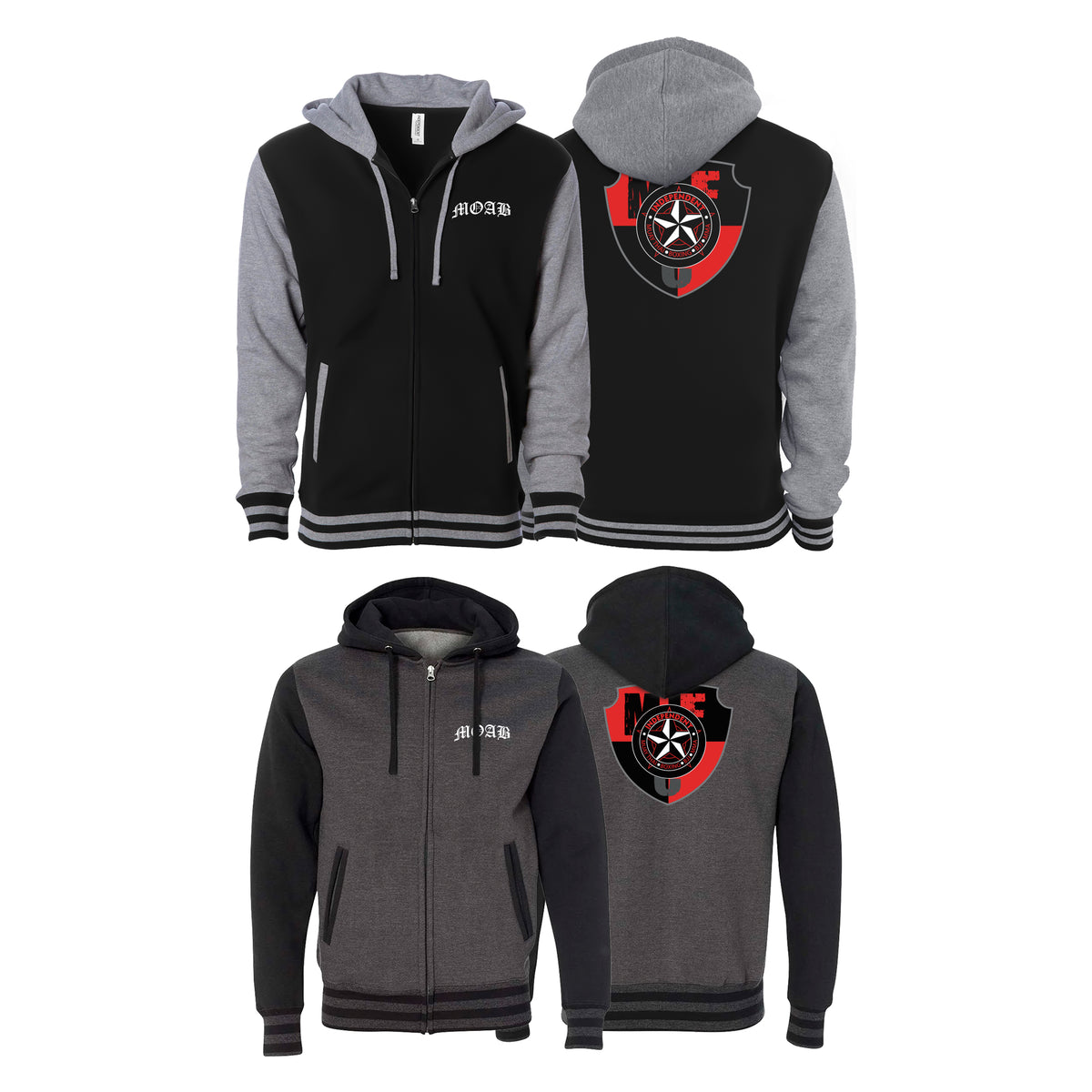 Independent MOAB Varsity Zip-Up Hoodies #8201 B