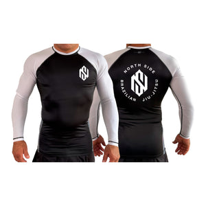 North Side BJJ All Black Ranked Long Sleeve Rash Guards #8202 A