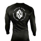 North Side BJJ All Black Rash Guards Long Sleeves #8202 A