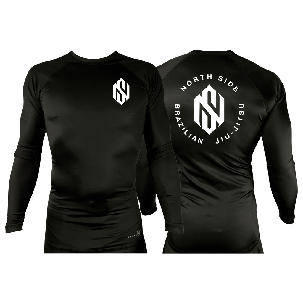 North Side BJJ All Black Rash Guards Long Sleeves #8202 A