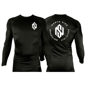 North Side BJJ All Black Rash Guards Long Sleeves #8202 A