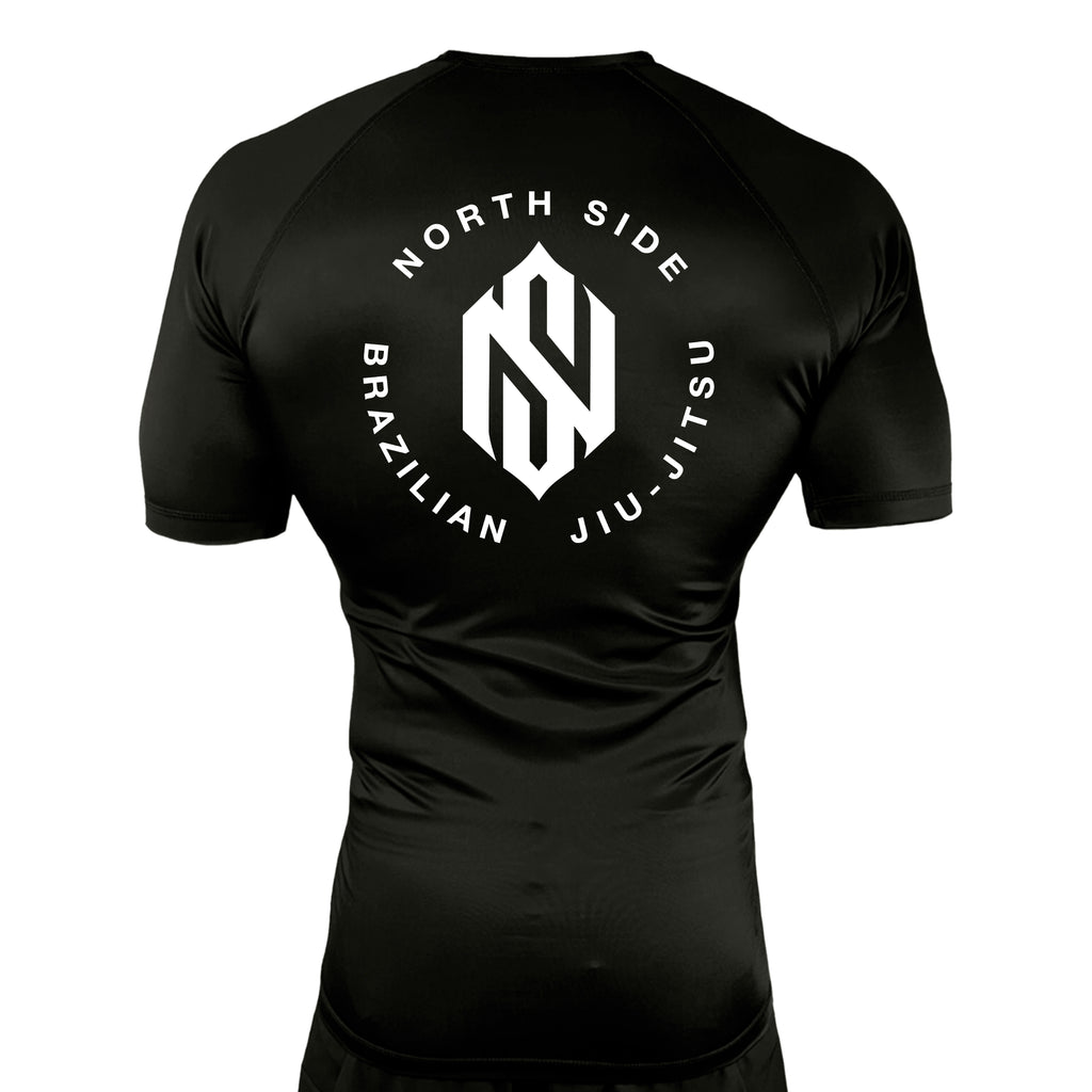 North Side BJJ All Black Rash Guards Short Sleeves #8202 A
