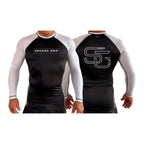 Second Grip Jiu Jitsu All Black Ranked Long Sleeve Rash Guards #8203 A