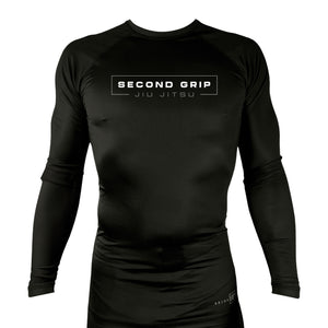 Second Grip Jiu Jitsu All Black Rash Guards Long Sleeves #8203 A
