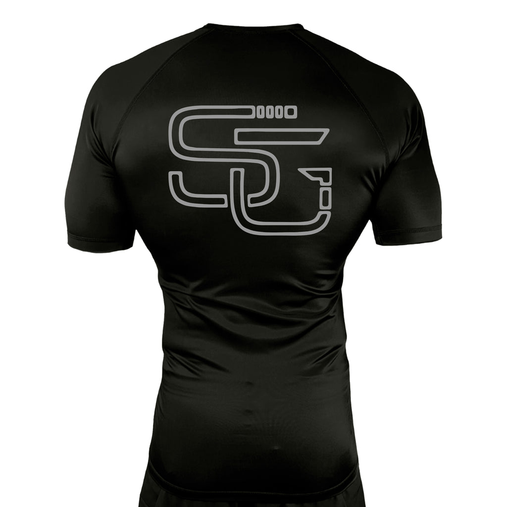 Second Grip Jiu Jitsu All Black Rash Guards Short Sleeves #8203 A