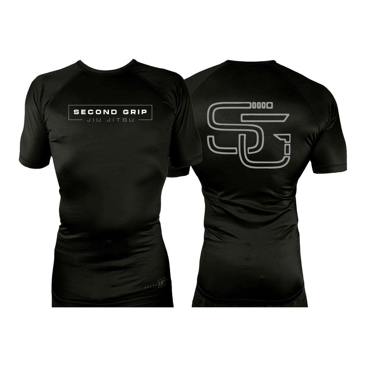 Second Grip Jiu Jitsu All Black Rash Guards Short Sleeves #8203 A