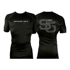 Second Grip Jiu Jitsu All Black Rash Guards Short Sleeves #8203 A