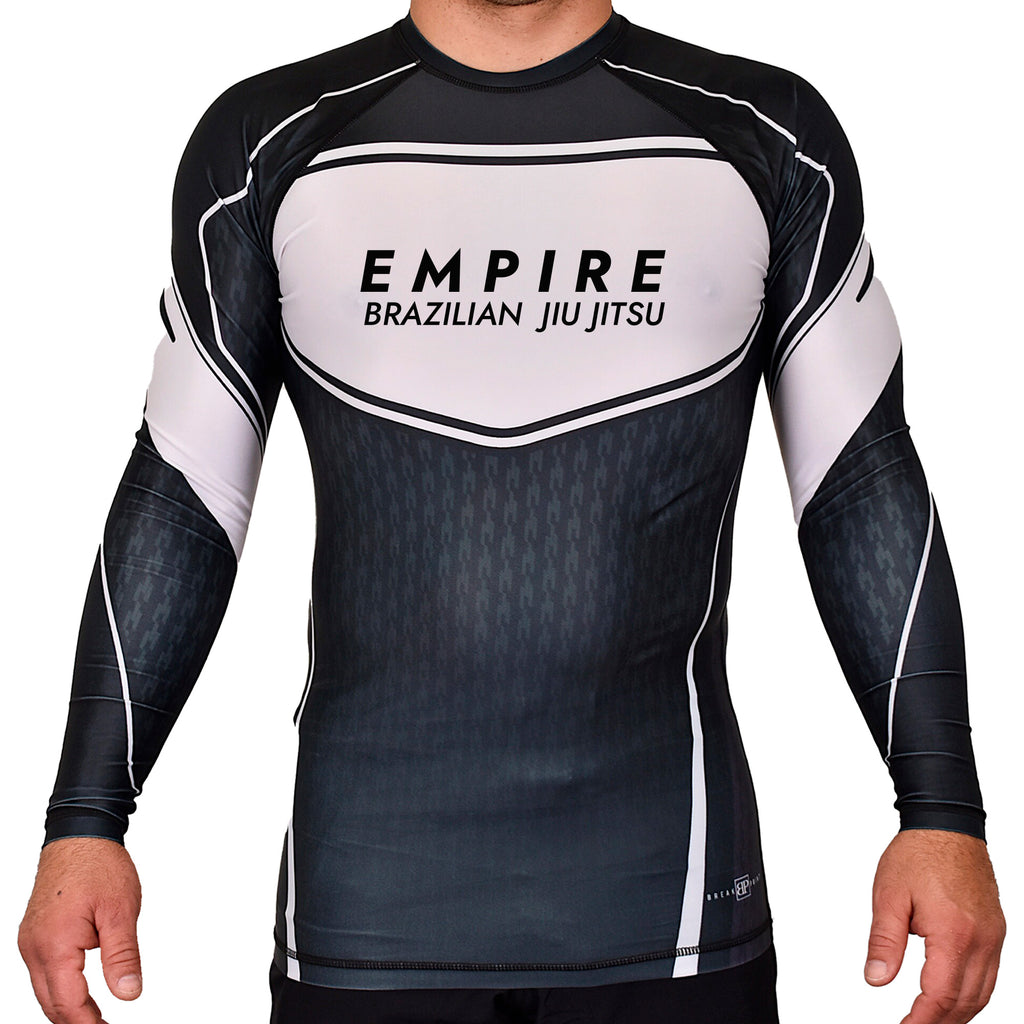 Empire BJJ Academy Rash Guards Black/White #8204 A