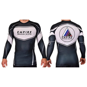 Empire BJJ Academy Rash Guards Black/White #8204 A