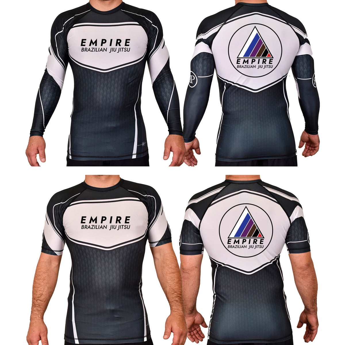 Empire BJJ Academy Rash Guards Black/White #8204 A