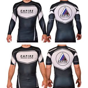 Empire BJJ Academy Rash Guards Black/White #8204 A