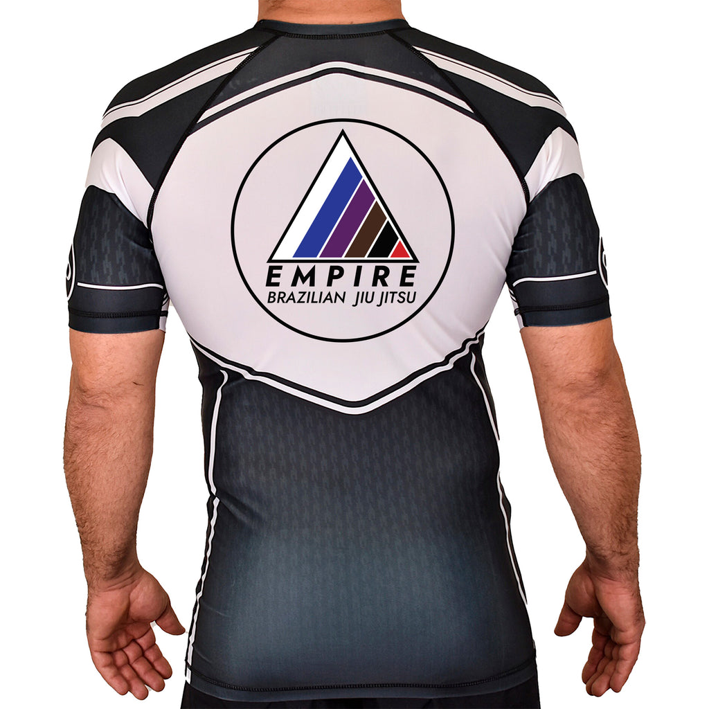 Empire BJJ Academy Rash Guards Black/White #8204 A
