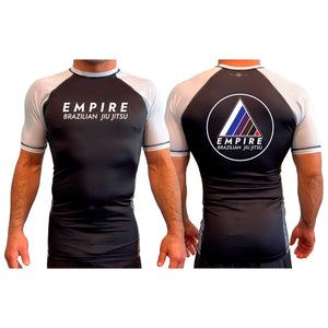 Empire BJJ All Black Ranked Short Sleeve Rash Guards #8204 A
