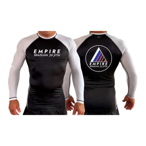 Empire BJJ All Black Ranked Long Sleeve Rash Guards #8204 A