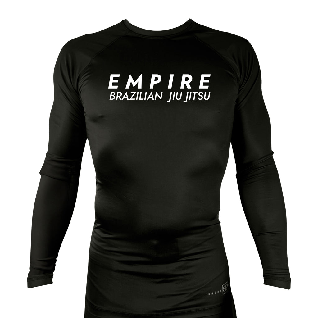 Empire BJJ All Black Rash Guards Long Sleeves #8204 A
