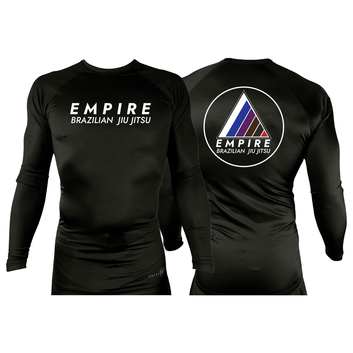 Empire BJJ All Black Rash Guards Long Sleeves #8204 A