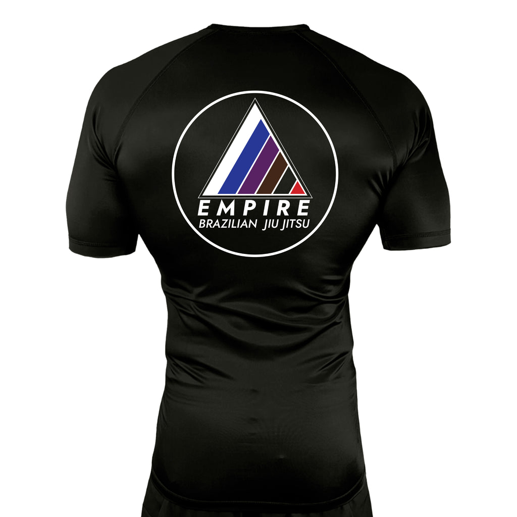 Empire BJJ All Black Rash Guards Short Sleeves #8204 A