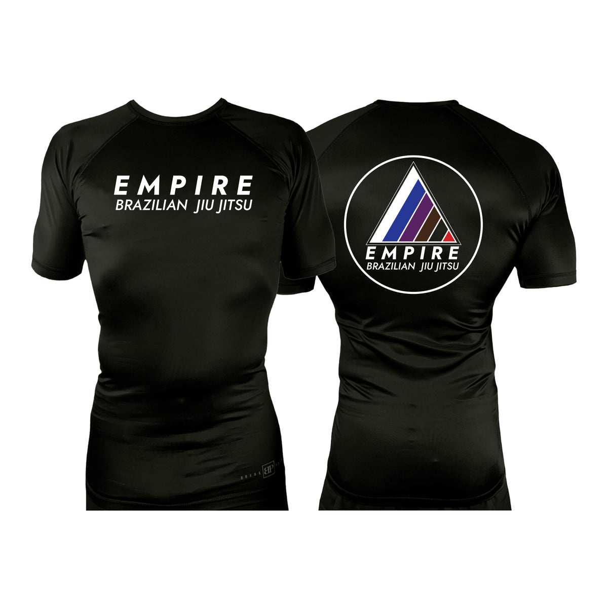 Empire BJJ All Black Rash Guards Short Sleeves #8204 A