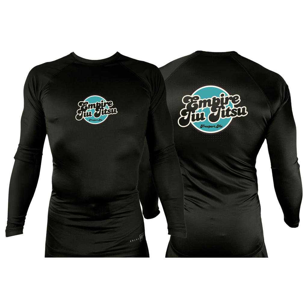 Empire BJJ All Black Rash Guards Long Sleeves #8204 D
