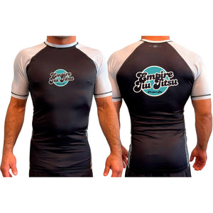 Empire BJJ All Black Ranked Short Sleeve Rash Guards #8204 D