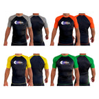 Empire BJJ All Black Ranked Short Sleeve Rash Guards #8204 H