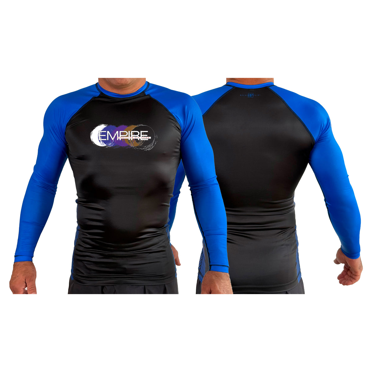 Empire BJJ All Black Ranked Long Sleeve Rash Guards #8204 H