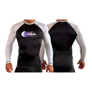 Empire BJJ All Black Ranked Long Sleeve Rash Guards #8204 H