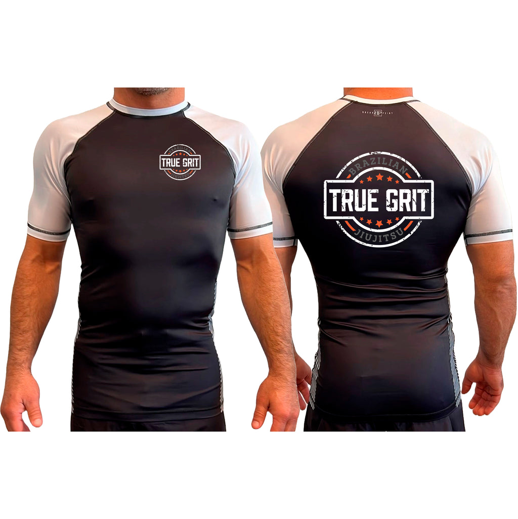 True Grit JJ All Black Ranked Short Sleeve Rash Guards #8205 A