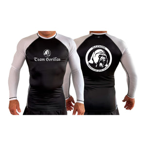 Illinois Brazilian Jiu Jitsu All Black Ranked Long Sleeve Rash Guards #8208 A