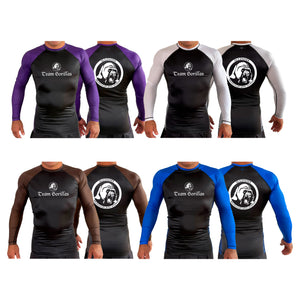 Illinois Brazilian Jiu Jitsu All Black Ranked Long Sleeve Rash Guards #8208 A