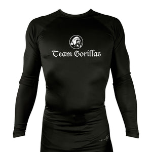 Illinois Brazilian Jiu Jitsu All Black Rash Guards Long Sleeves #8208 A