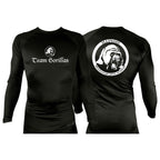 Illinois Brazilian Jiu Jitsu All Black Rash Guards Long Sleeves #8208 A