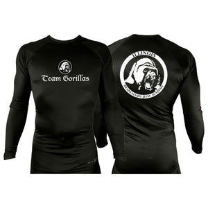 Illinois Brazilian Jiu Jitsu All Black Rash Guards Long Sleeves #8208 A