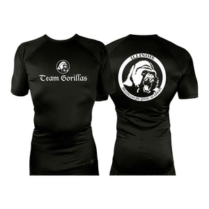 Illinois Brazilian Jiu Jitsu All Black Rash Guards Short Sleeves #8208 A