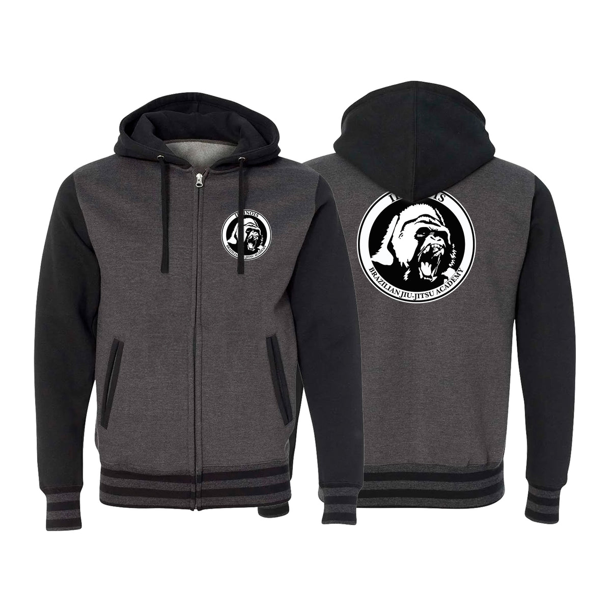 Illinois Brazilian Jiu Jitsu Varsity Zip-Up Hoodies #8208 B
