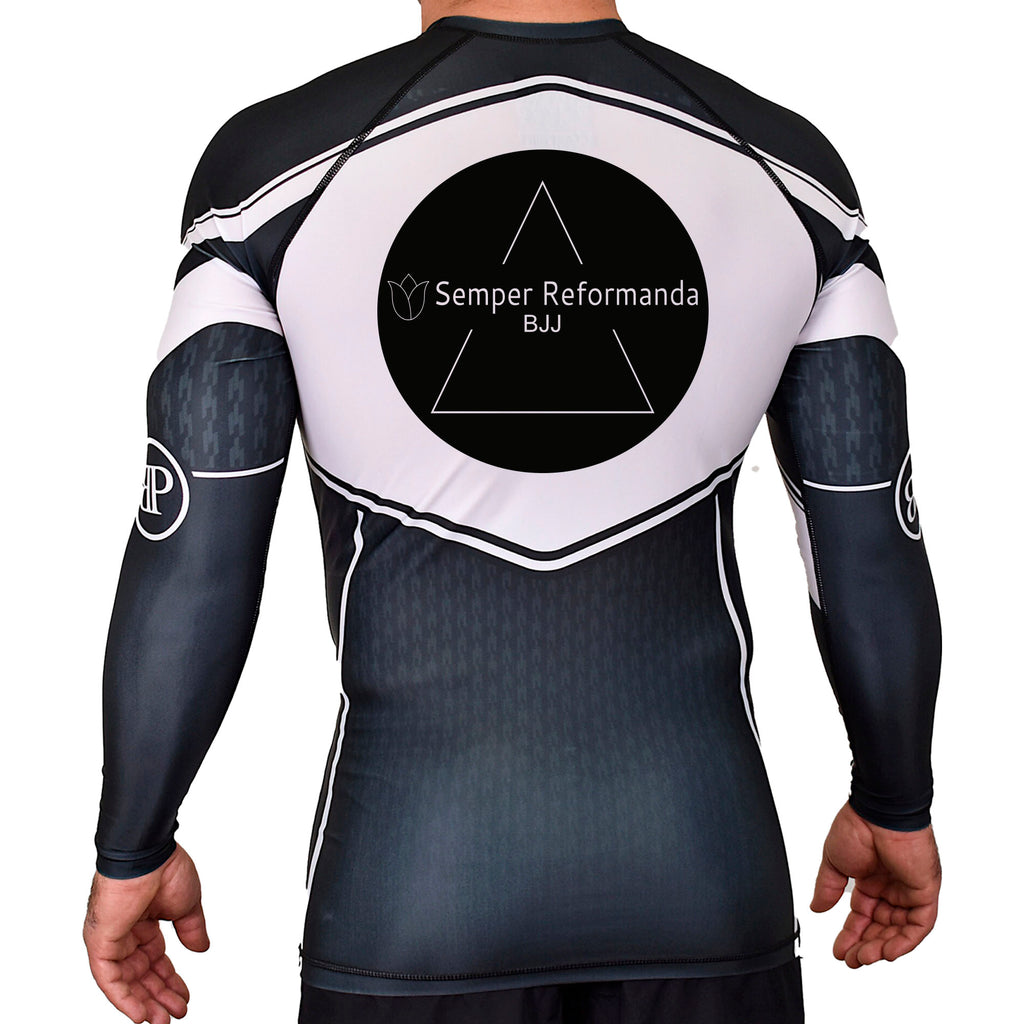 Illinois Brazilian Jiu Jitsu Academy Rash Guards Black/White #8208 X