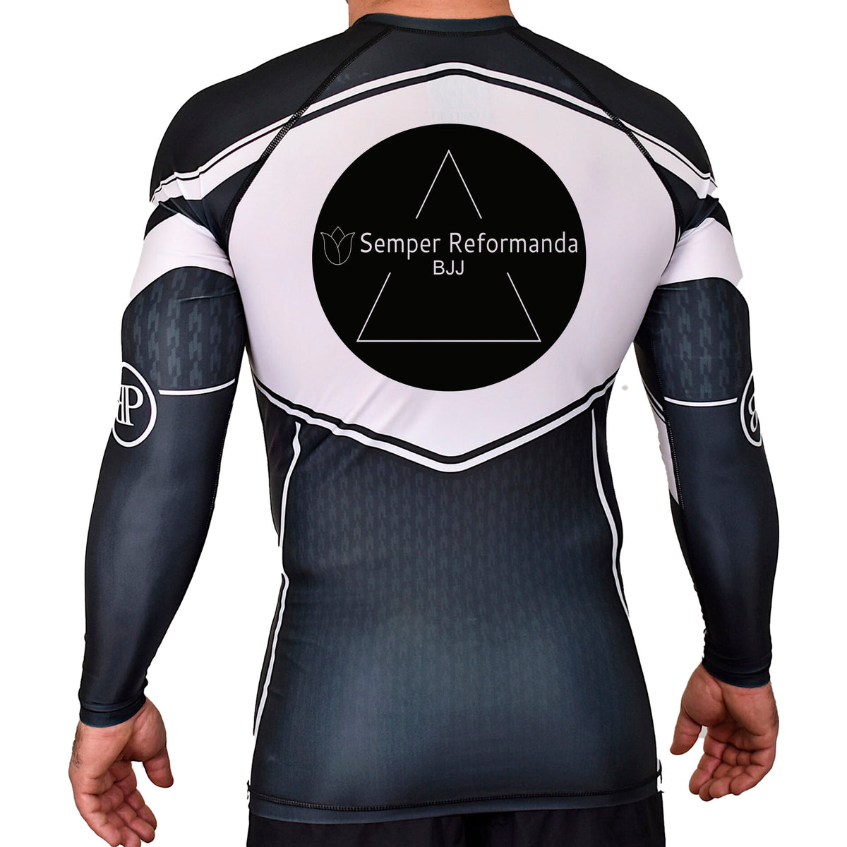 Illinois Brazilian Jiu Jitsu Academy Rash Guards Black/White #8208 X