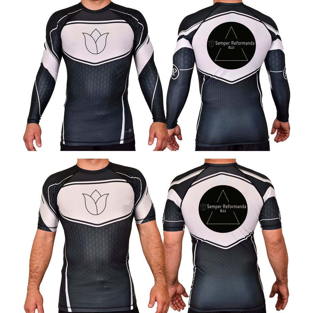 Illinois Brazilian Jiu Jitsu Academy Rash Guards Black/White #8208 X