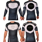 Illinois Brazilian Jiu Jitsu Academy Rash Guards Black/White #8208 X
