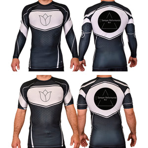 Illinois Brazilian Jiu Jitsu Academy Rash Guards Black/White #8208 X