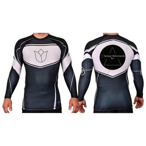 Illinois Brazilian Jiu Jitsu Academy Rash Guards Black/White #8208 X