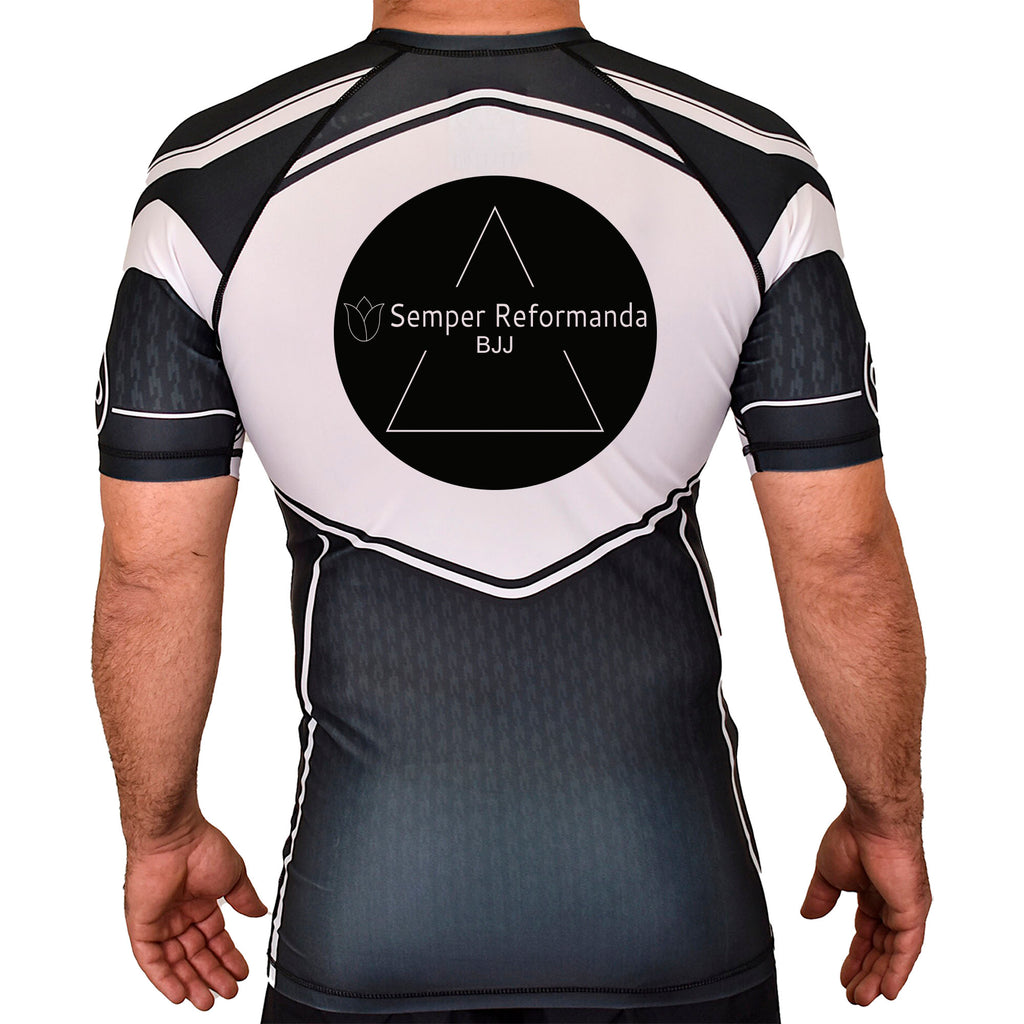 Illinois Brazilian Jiu Jitsu Academy Rash Guards Black/White #8208 X