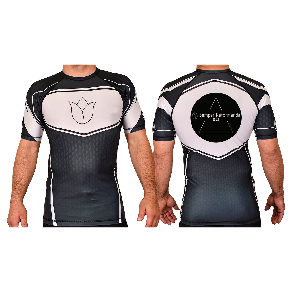 Illinois Brazilian Jiu Jitsu Academy Rash Guards Black/White #8208 X