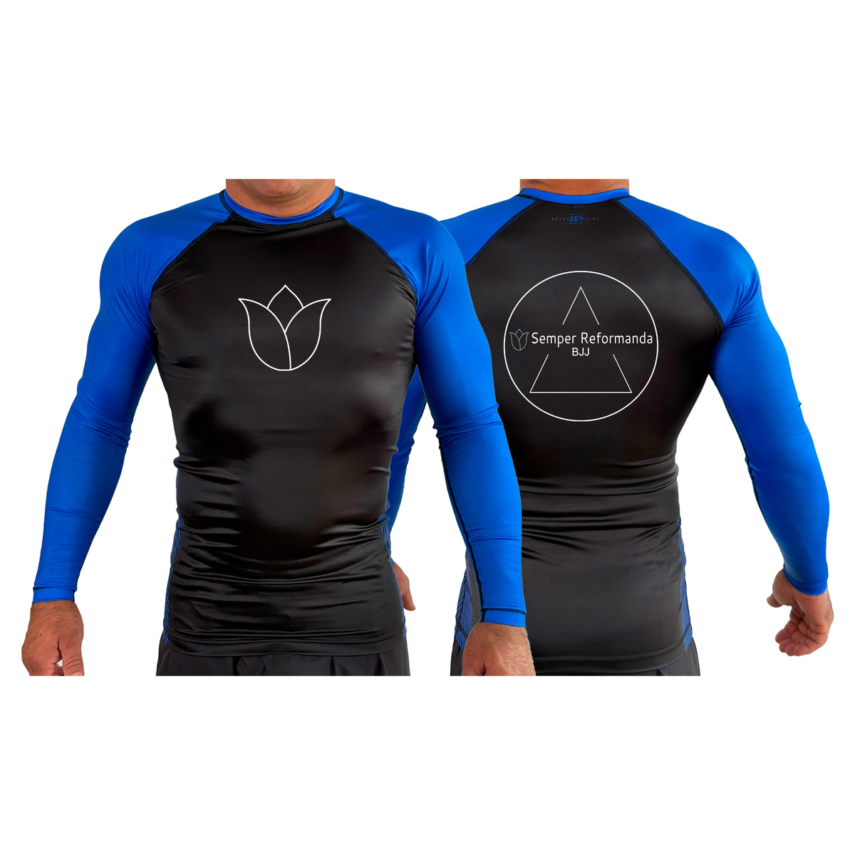 Illinois Brazilian Jiu Jitsu All Black Ranked Long Sleeve Rash Guards #8208 X
