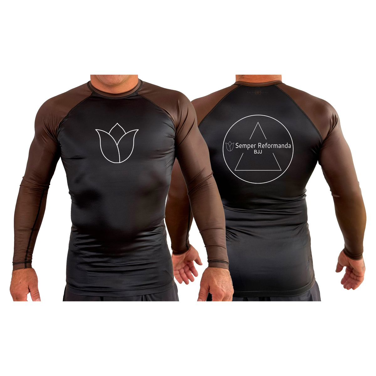 Illinois Brazilian Jiu Jitsu All Black Ranked Long Sleeve Rash Guards #8208 X