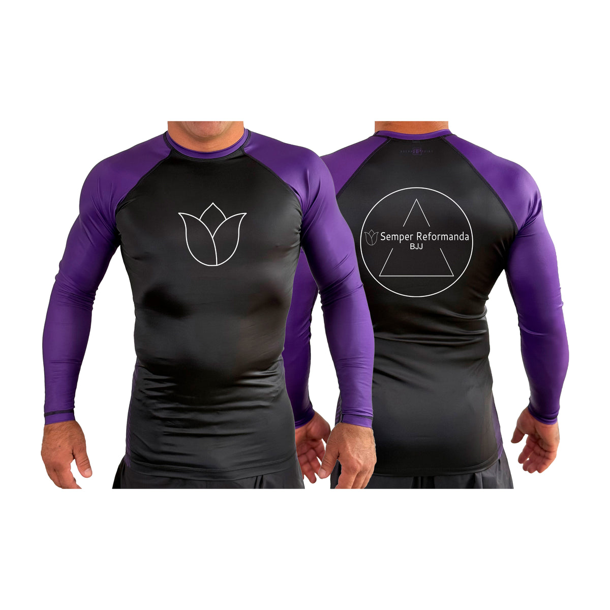 Illinois Brazilian Jiu Jitsu All Black Ranked Long Sleeve Rash Guards #8208 X