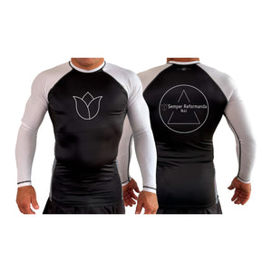 Illinois Brazilian Jiu Jitsu All Black Ranked Long Sleeve Rash Guards #8208 X