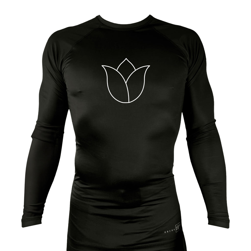 Illinois Brazilian Jiu Jitsu All Black Rash Guards Long Sleeves #8208 X
